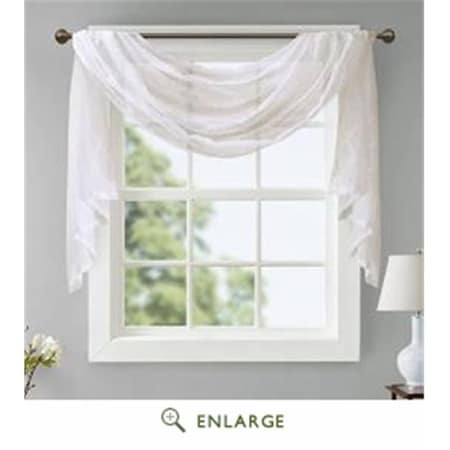 Madison Park Madison Park MP40-4934 50 x 144 in. Irina Diamond Sheer Embroidered Window Scarf; White MP40-4934